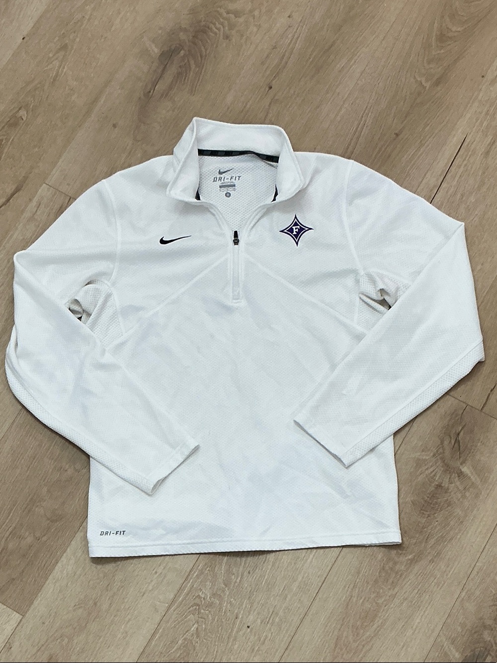 Nike White Furman Quarter-Zip Dri-FIT Pullover